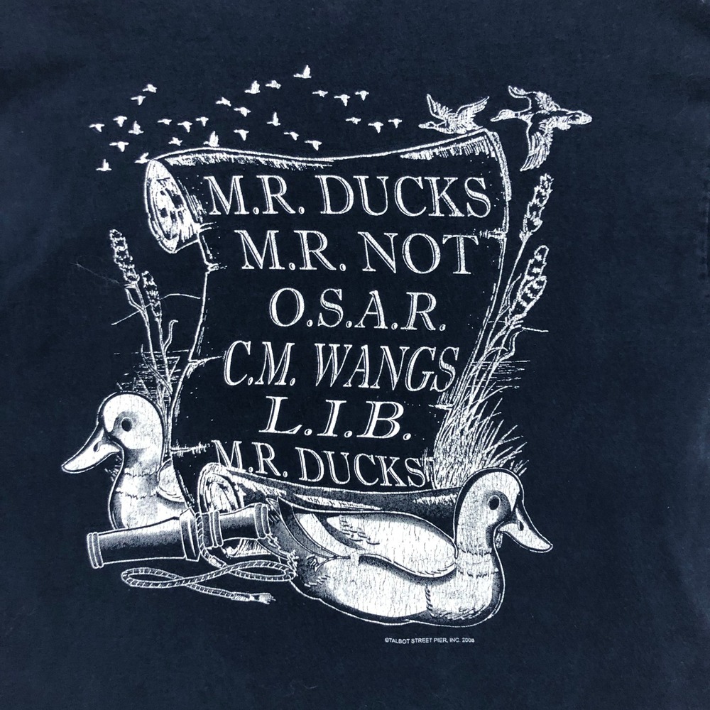 M.R. Ducks Mens Navy Blue Graphic T-Shirt Short Sleeve Cotton Size M Humor Tee